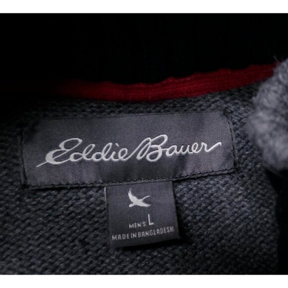 Eddie Bauer Mens Large Grey 1/4 Zip Tight Knit Pullover Heavyweight Sweater - Picture 11 of 14